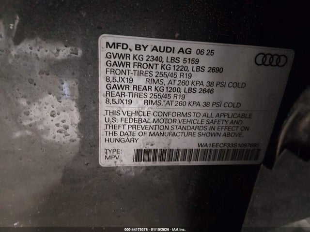 2025 AUDI Q3 WA1EECF33S1097695 Photo 8