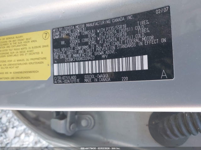 2008 LEXUS RX 350 2T2GK31U08C028423 Photo 8