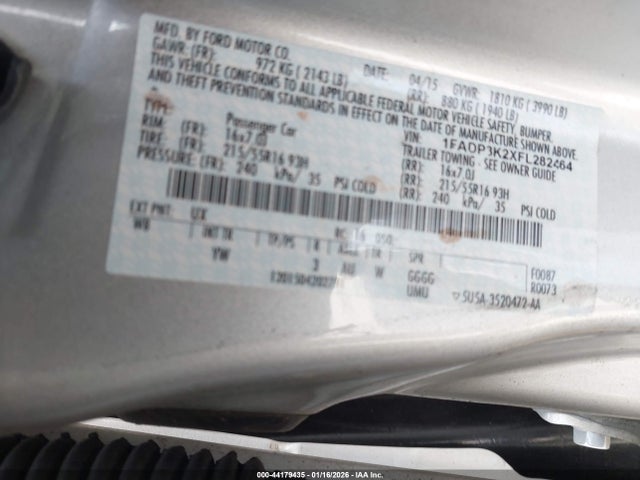 Ford FOCUS SE 2015 1FADP3K2XFL282464 Image 9