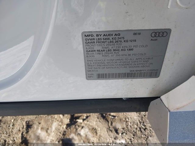 WA1BNBFY1J2202543 Audi Q5 2.0t Premium/2.0t Tech Premium