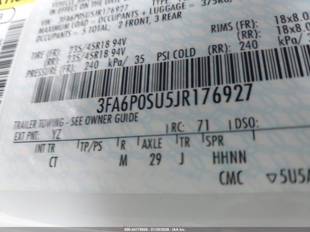 2018 FORD FUSION ENERGI 3FA6P0SU5JR176927 Photo 8