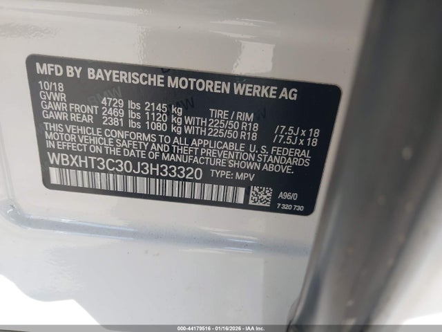 WBXHT3C30J3H33320 BMW X1 Xdrive28i