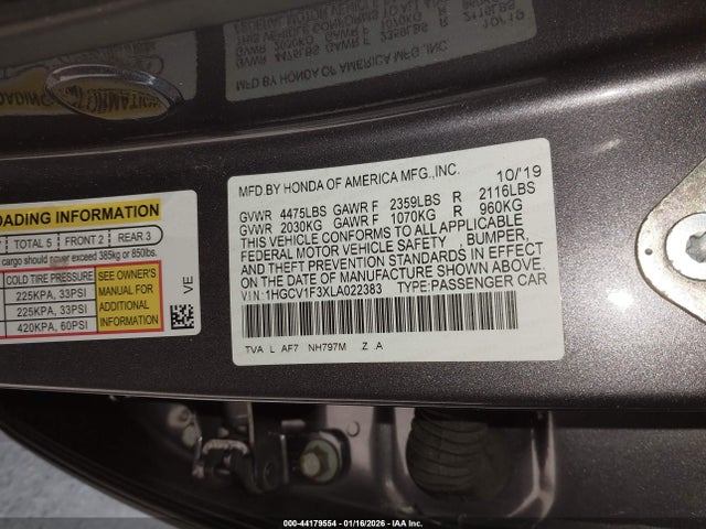 Honda l15be 2020 1HGCV1F3XLA022383 Image 9