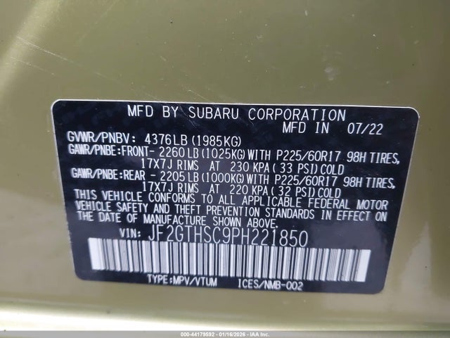 Subaru Crosstrek Sport 2023 JF2GTHSC9PH221850 Image 9