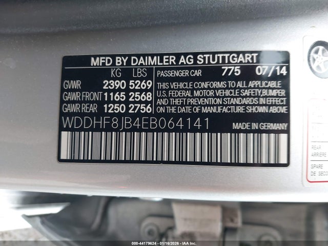 2014 Mercedes-benz E 350 4matic მანქანა იყიდება აუქციონზე, vin: WDDHF8JB4EB064141, აუქციონის ნომერი: 44179624