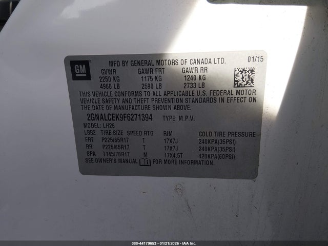 Chevrolet Equinox 2lt 2015 2GNALCEK9F6271394 Image 9