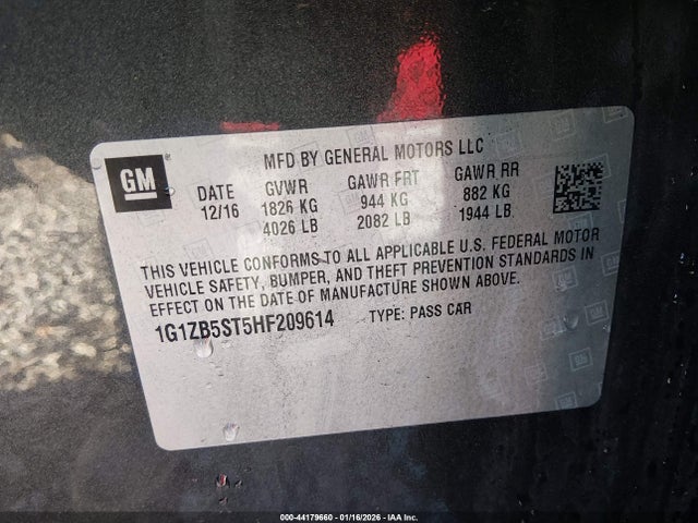 1G1ZB5ST5HF209614 Chevrolet MALIBU LS