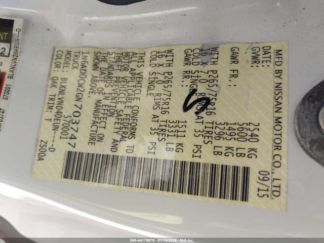 2016 NISSAN FRONTIER 1N6AD0CW2GN703747 Photo 8