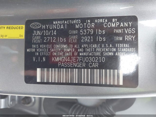 2015 HYUNDAI GENESIS KMHGN4JE7FU030210 Photo 8