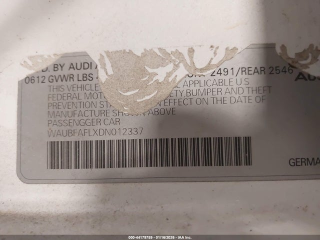 2013 AUDI A4 WAUBFAFLXDN012337 Photo 8