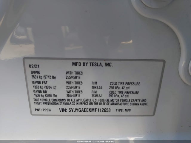 2021 TESLA MODEL Y 5YJYGAEEXMF112658 Photo 8
