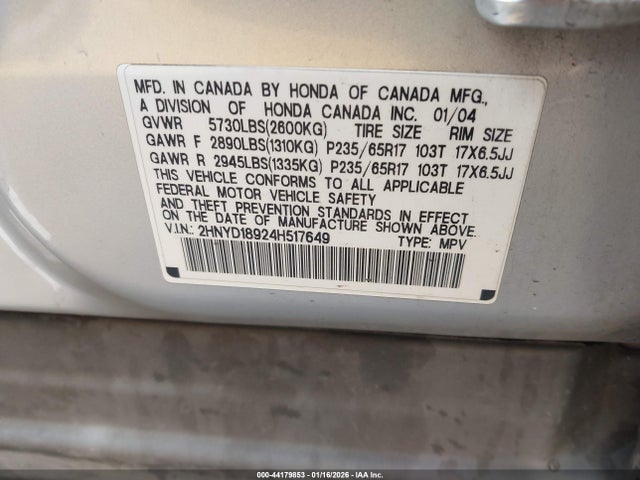2004 ACURA MDX 2HNYD18924H517649 Photo 8