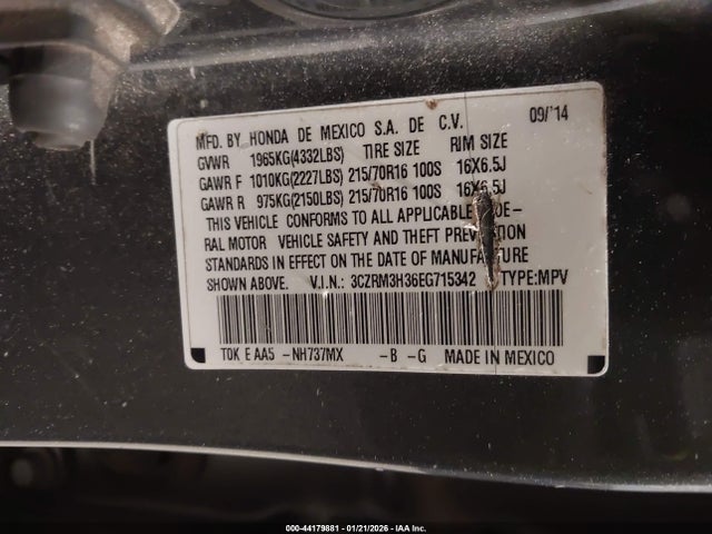 Honda CR-V LX 2014 3CZRM3H36EG715342 Image 9