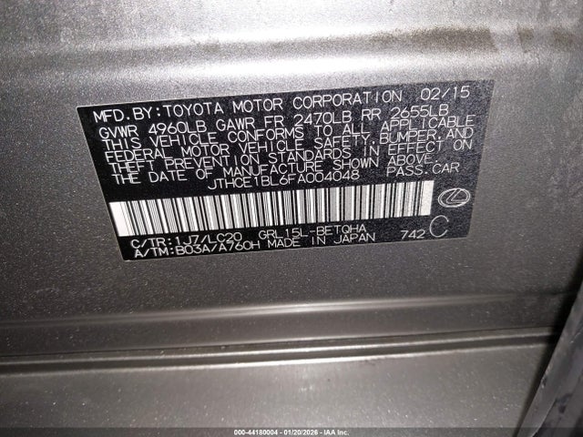 Lexus GS 350 2015 JTHCE1BL6FA004048 Image 9