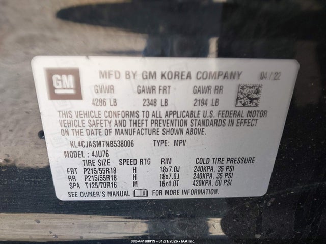 2022 BUICK ENCORE KL4CJASM7NB538006 Photo 8