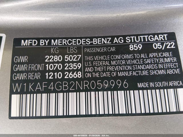 2022 MERCEDES-BENZ C 300 W1KAF4GB2NR059996 Photo 8