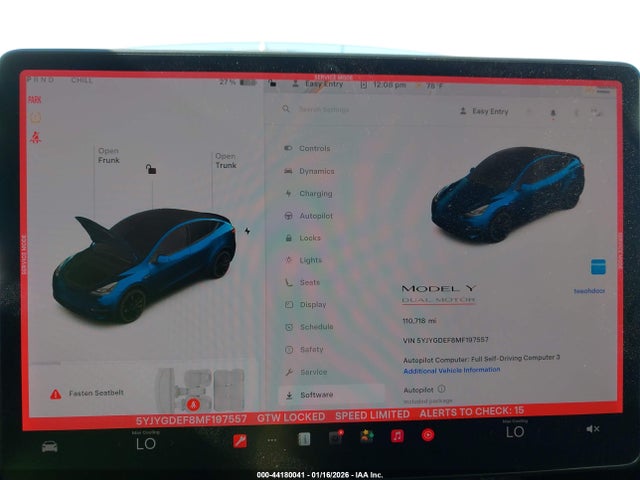 Auction sale of the 2021 Tesla Model Y Performance Dual Motor All-wheel Drive, vin: 5YJYGDEF8MF197557, lot number: 44180041