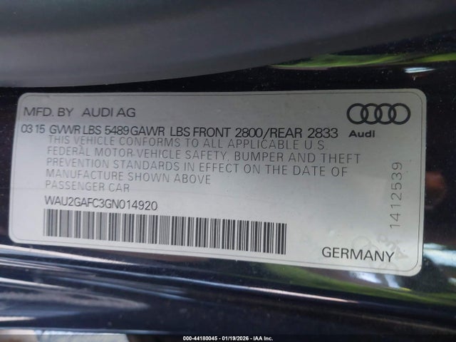 2016 AUDI A7 WAU2GAFC3GN014920 Photo 8