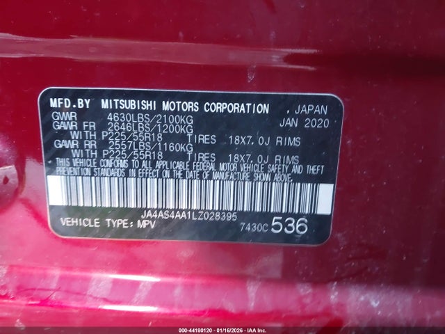JA4AS4AA1LZ028395 Mitsubishi Eclipse Cross Le 1.5t