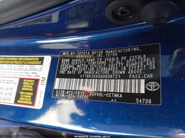 2010 TOYOTA CAMRY 4T1BK3EK0AU608721 Photo 8