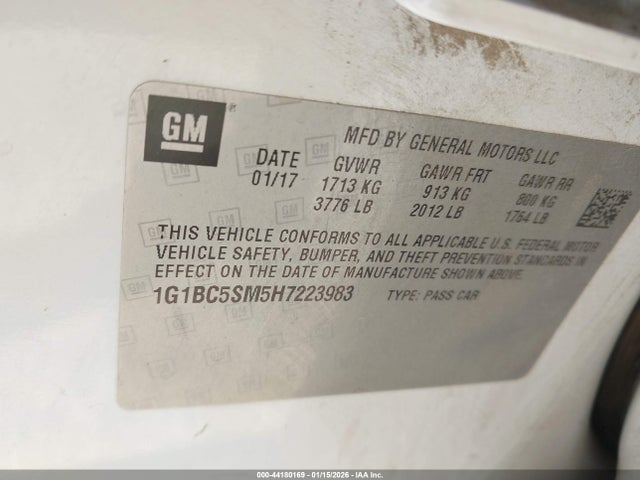 1G1BC5SM5H7223983 Chevrolet Cruze Ls Auto