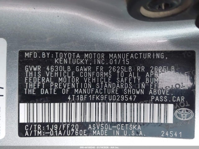 Toyota CAMRY SE 2015 4T1BF1FK9FU029547 Image 9