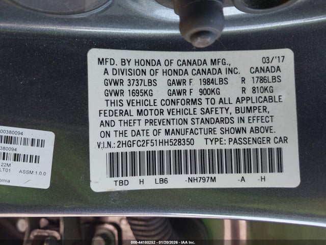 2HGFC2F51HH528350 Honda Civic Lx