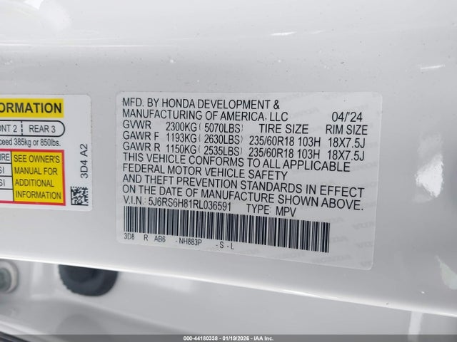 5J6RS6H81RL036591 Honda Cr-v Hybrid Sport-l