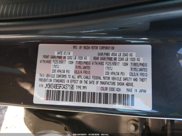 Auction sale of the 2015 Mazda Cx-5 Sport, vin: JM3KE4BE9F0437196, lot number: 44180351