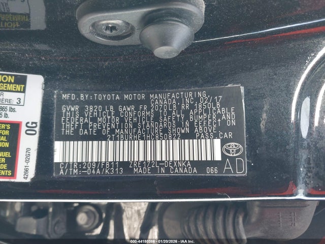 2T1BURHE1HC850822 Toyota COROLLA LE