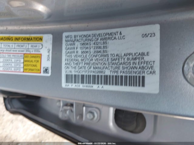 1HGCY1F31PA028862 Honda ACCORD EX