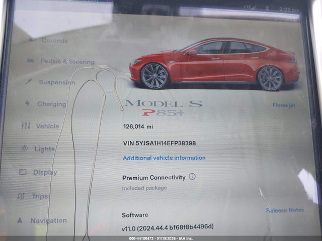 2014 TESLA MODEL S 5YJSA1H14EFP38398 Photo 6