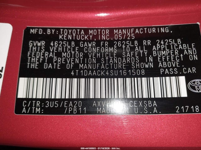 Toyota CAMRY SE 2025 4T1DAACK4SU161508 Image 9