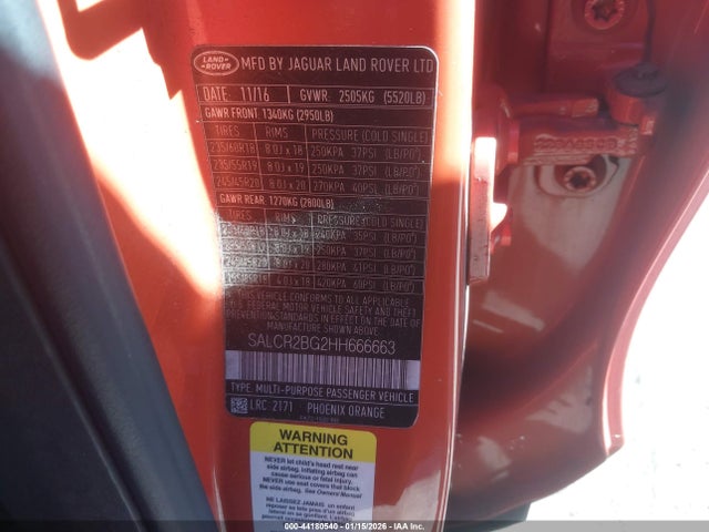 SALCR2BG2HH666663 Land Rover Discovery Sport Hse