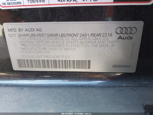 2012 AUDI A3 WAUKJAFM8CA097465 Photo 8