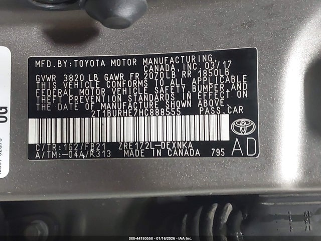 2T1BURHE7HC888555 Toyota COROLLA LE