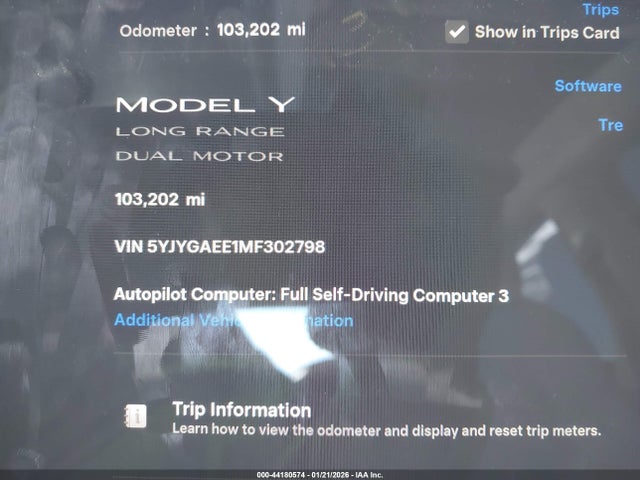 5YJYGAEE1MF302798 Tesla Model Y Long Range Dual Motor All-wheel Drive