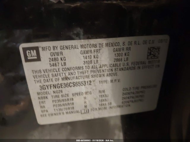 2012 CADILLAC SRX 3GYFNGE36CS655312 Photo 8