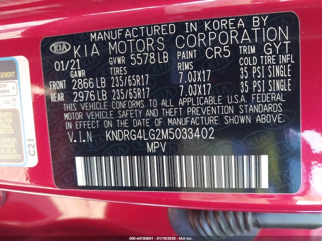 KNDRG4LG2M5033402 KIA Sorento Hybrid S