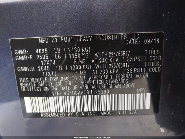 4S4BSAAC8H3253901 Subaru Outback 2.5i