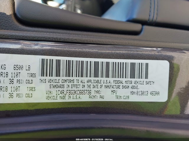 1C4RJFBG3KC665736 Jeep Grand Cherokee Limited 4x4