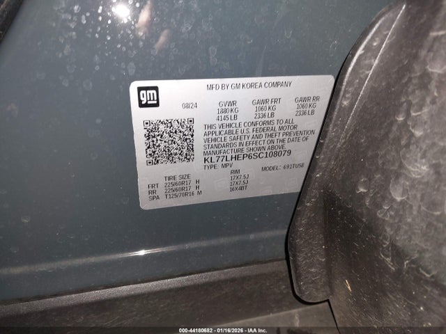 KL77LHEP6SC108079 Chevrolet Trax Fwd Lt