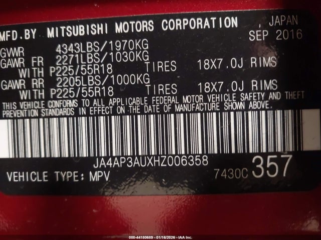 2017 MITSUBISHI OUTLANDER SPORT JA4AP3AUXHZ006358 Photo 8