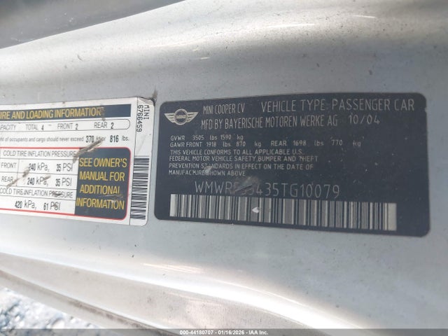 2005 MINI COOPER WMWRF33435TG10079 Photo 8
