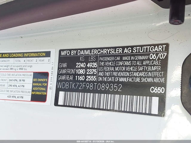 2008 MERCEDES-BENZ CLK 550 WDBTK72F98T089352 Photo 8