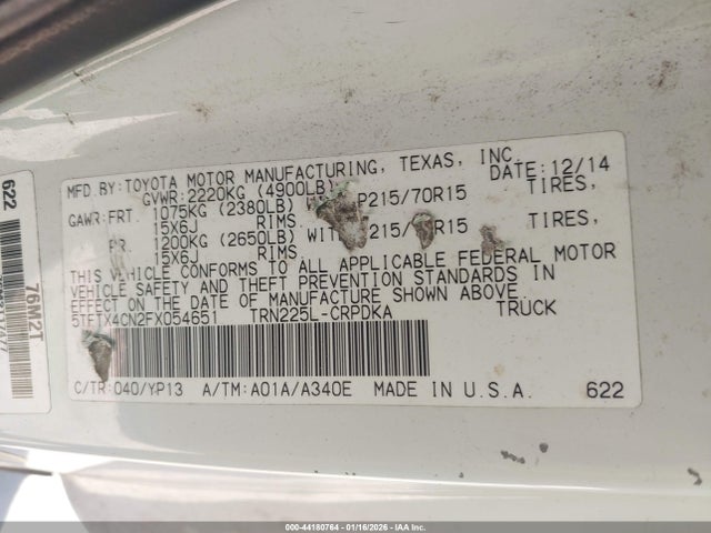 Toyota Tacoma 2015 5TFTX4CN2FX054651 Image 9