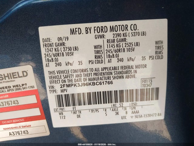 2019 FORD EDGE 2FMPK3J96KBC61766 Photo 8