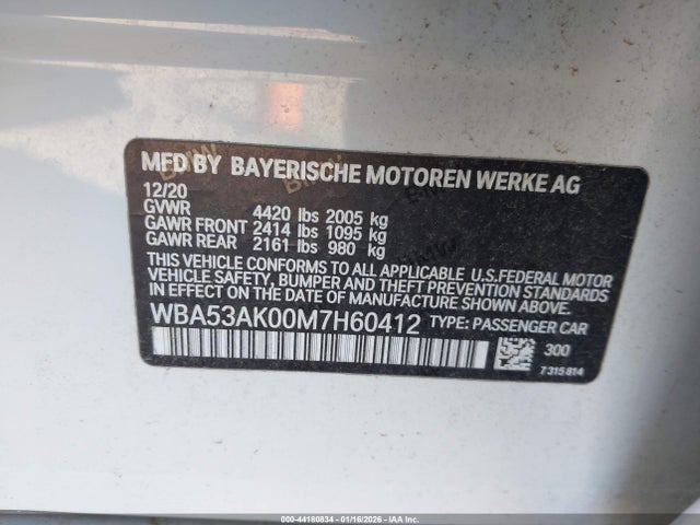 WBA53AK00M7H60412 BMW 228i Gran Coupe Sdrive