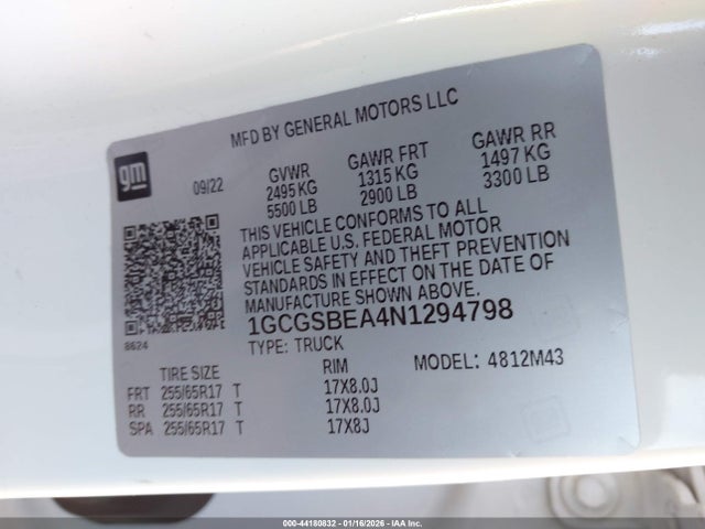 1GCGSBEA4N1294798 Chevrolet Colorado 2wd Short Box Wt