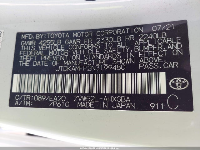 Toyota Prius Prime Xle 2022 JTDKAMFP2N3199480 Image 9